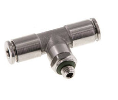 4mm x M 5 Inline Tee Push-in Fitting with Male Threads Stainless Steel FKM Rotatable