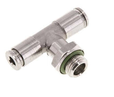 4mm x G1/8'' Inline Tee Push-in Fitting with Male Threads Stainless Steel FKM FDA Rotatable