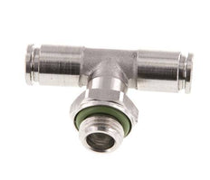 4mm x G1/8'' Inline Tee Push-in Fitting with Male Threads Stainless Steel FKM FDA Rotatable