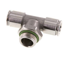 10mm x G3/8'' Inline Tee Push-in Fitting with Male Threads Stainless Steel FKM FDA Rotatable