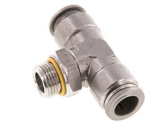 12mm x G3/8'' Inline Tee Push-in Fitting with Male Threads Stainless Steel FKM FDA Rotatable
