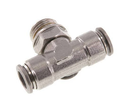 12mm x G1/2'' Inline Tee Push-in Fitting with Male Threads Stainless Steel FKM FDA Rotatable