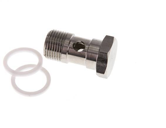 1-way Stainless Steel Banjo Bolt with G3/8'' Male Threads PTFE