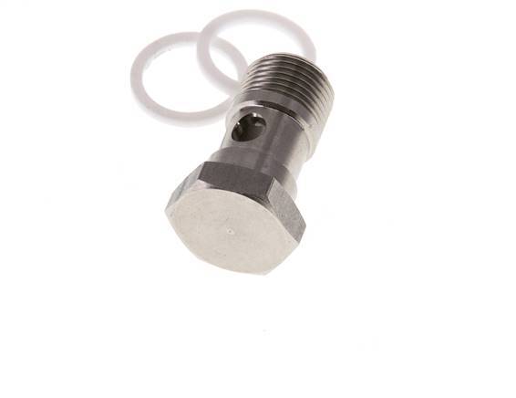 1-way Stainless Steel Banjo Bolt with G3/8'' Male Threads PTFE