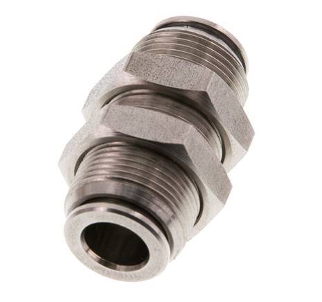 8mm Push-in Fitting Stainless Steel FKM Bulkhead