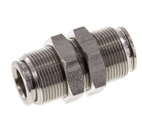 10mm Push-in Fitting Stainless Steel FKM Bulkhead