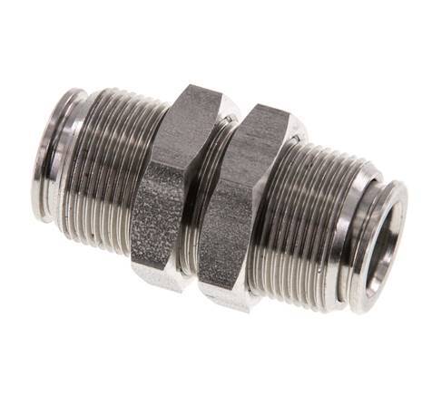10mm Push-in Fitting Stainless Steel FKM Bulkhead