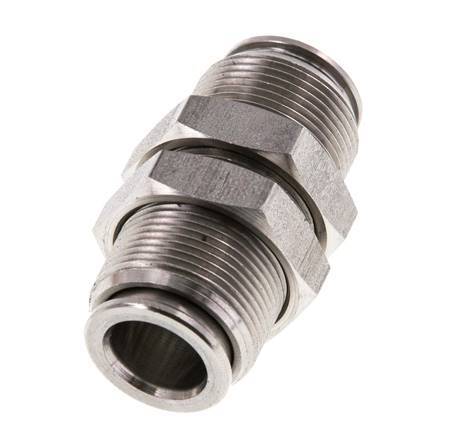 10mm Push-in Fitting Stainless Steel FKM Bulkhead