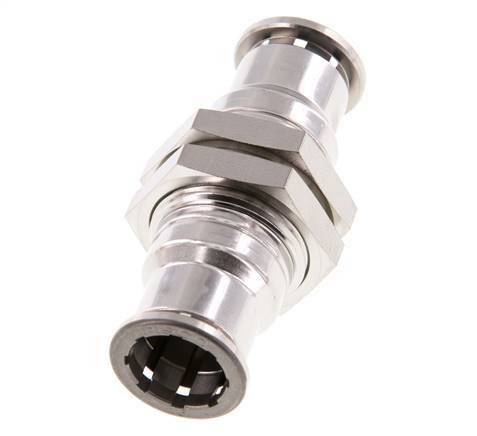 16mm Push-in Fitting Stainless Steel FKM Bulkhead