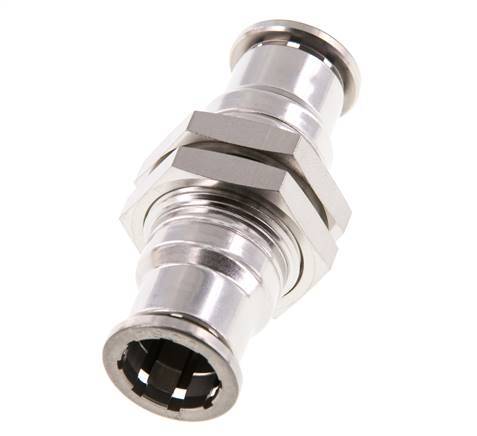 16mm Push-in Fitting Stainless Steel FKM Bulkhead