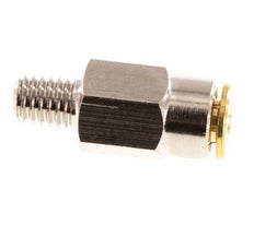 4mm x M 6 (conical) Push-in Fitting with Male Threads Brass NBRHigh Pressure [2 Pieces]