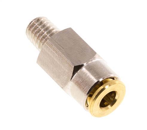 4mm x M 6 (conical) Push-in Fitting with Male Threads Brass NBRHigh Pressure [2 Pieces]