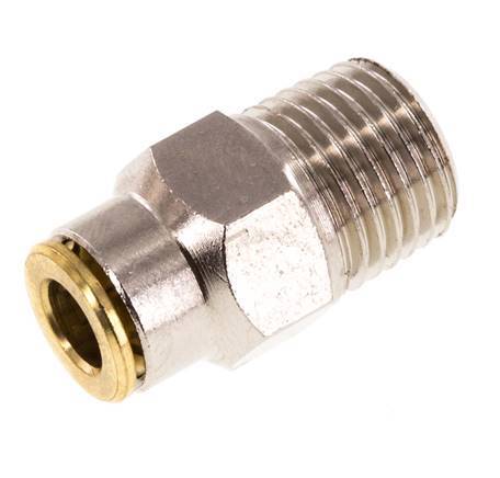 6mm x R1/4'' Push-in Fitting with Male Threads Brass NBRHigh Pressure [2 Pieces]