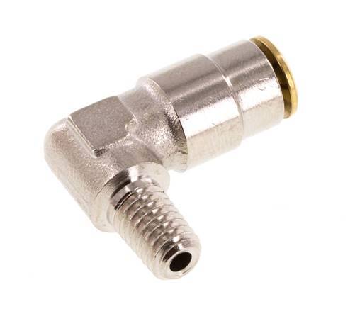 4mm x M 6 (conical) 90deg Elbow Push-in Fitting with Male Threads Brass NBRHigh Pressure [2 Pieces]