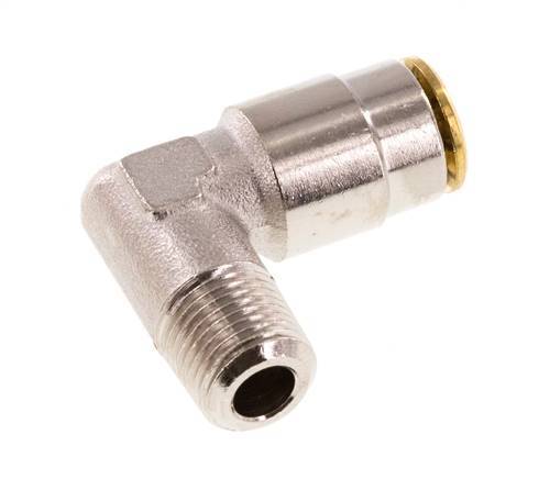 6mm x R1/8'' 90deg Elbow Push-in Fitting with Male Threads Brass NBRHigh Pressure [2 Pieces]