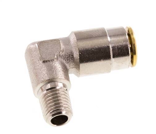 6mm x M 8 x 1 (conical) 90deg Elbow Push-in Fitting with Male Threads Brass NBRHigh Pressure [2 Pieces]
