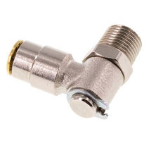4mm x R1/8'' 90deg Elbow Push-in Fitting with Male Threads Brass NBR RotatableHigh Pressure