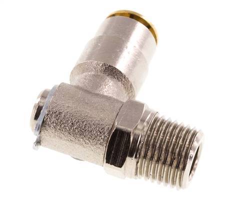 4mm x M 10 x 1 (conical) 90deg Elbow Push-in Fitting with Male Threads Brass NBR RotatableHigh Pressure