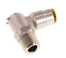 4mm x M 10 x 1 (conical) 90deg Elbow Push-in Fitting with Male Threads Brass NBR RotatableHigh Pressure