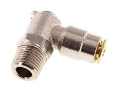 4mm x M 10 x 1 (conical) 90deg Elbow Push-in Fitting with Male Threads Brass NBR RotatableHigh Pressure