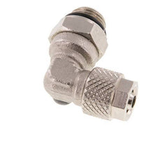 6x4 & G1/8'' Nickel plated Brass Elbow Push-on Fitting with Male Threads NBR Rotatable [2 Pieces]