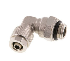6x4 & G1/8'' Nickel plated Brass Elbow Push-on Fitting with Male Threads NBR Rotatable [2 Pieces]