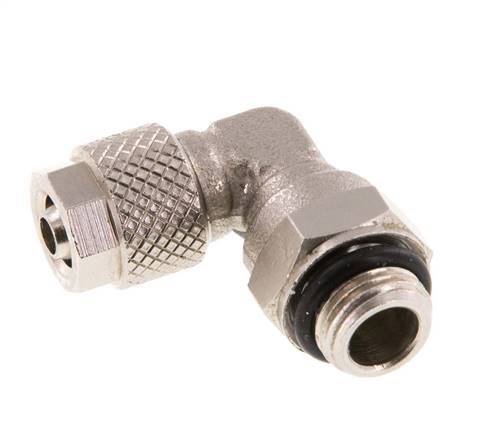 6x4 & G1/8'' Nickel plated Brass Elbow Push-on Fitting with Male Threads NBR Rotatable [2 Pieces]