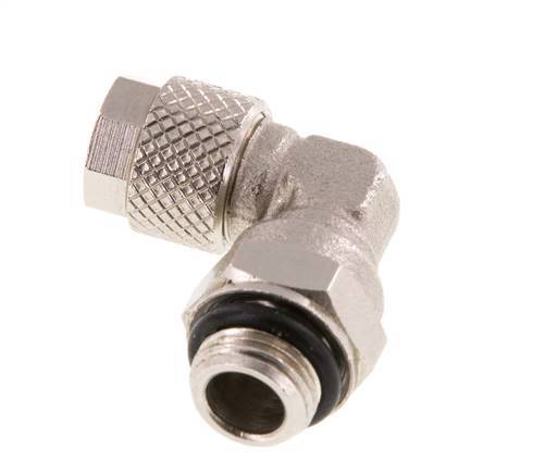 6x4 & G1/8'' Nickel plated Brass Elbow Push-on Fitting with Male Threads NBR Rotatable [2 Pieces]
