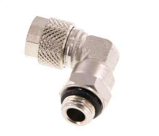 8x6 & G1/8'' Nickel plated Brass Elbow Push-on Fitting with Male Threads NBR Rotatable [2 Pieces]