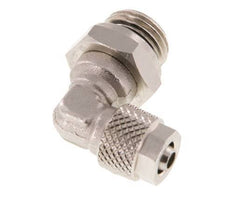 6x4 & G1/4'' Nickel plated Brass Elbow Push-on Fitting with Male Threads NBR Rotatable [2 Pieces]