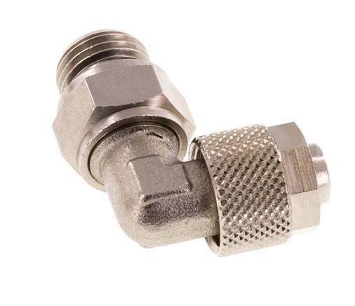 10x8 & G1/4'' Nickel plated Brass Elbow Push-on Fitting with Male Threads NBR Rotatable [2 Pieces]