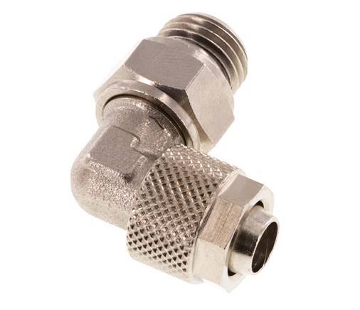 10x8 & G1/4'' Nickel plated Brass Elbow Push-on Fitting with Male Threads NBR Rotatable [2 Pieces]