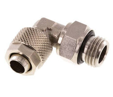 10x8 & G1/4'' Nickel plated Brass Elbow Push-on Fitting with Male Threads NBR Rotatable [2 Pieces]