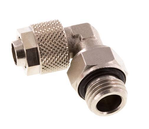 10x8 & G1/4'' Nickel plated Brass Elbow Push-on Fitting with Male Threads NBR Rotatable [2 Pieces]