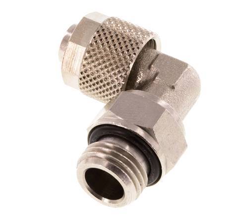 10x8 & G1/4'' Nickel plated Brass Elbow Push-on Fitting with Male Threads NBR Rotatable [2 Pieces]