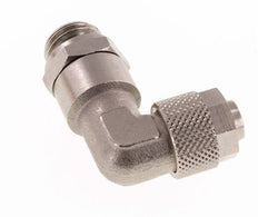 10x8 & G1/4'' Nickel plated Brass Elbow Push-on Fitting with Male Threads FKM Rotatable