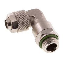 10x8 & G1/4'' Nickel plated Brass Elbow Push-on Fitting with Male Threads FKM Rotatable