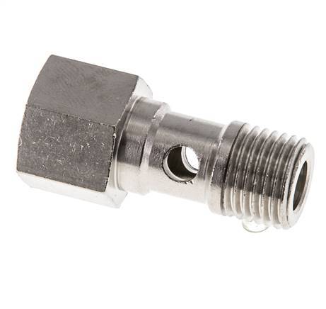 1-way nickel-plated Brass Banjo Bolt with G1/4'' Male and Female Threads L25mm [2 Pieces]