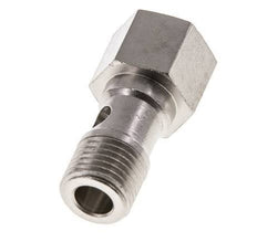 1-way nickel-plated Brass Banjo Bolt with G1/4'' Male and Female Threads L25mm [2 Pieces]