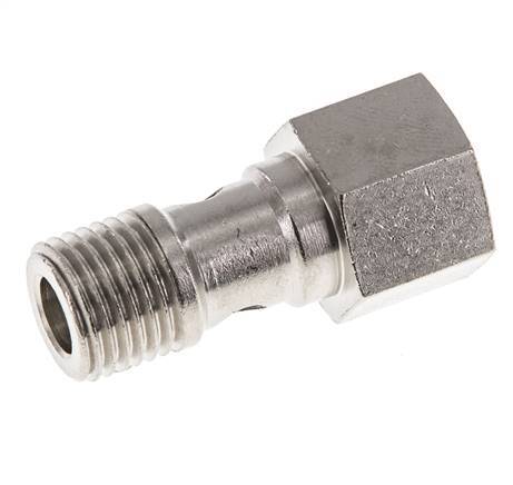1-way nickel-plated Brass Banjo Bolt with G1/4'' Male and Female Threads L25mm [2 Pieces]