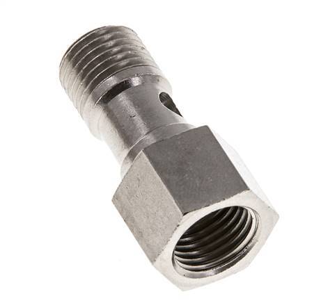 1-way nickel-plated Brass Banjo Bolt with G1/4'' Male and Female Threads L25mm [2 Pieces]