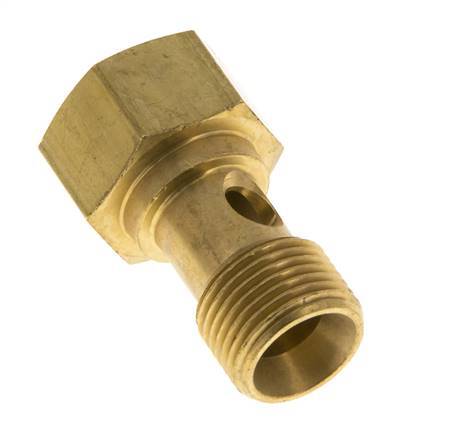 1-way Brass Banjo Bolt with G3/8'' Male and Female Threads L26.5mm