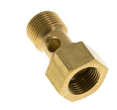 1-way Brass Banjo Bolt with G3/8'' Male and Female Threads L26.5mm