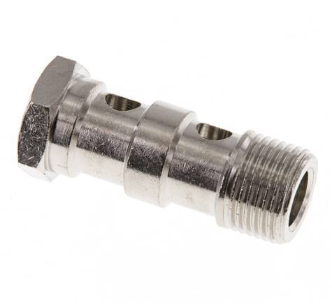 2-way nickel-plated Brass Banjo Bolt with G3/8'' Male Threads L42mm [2 Pieces]