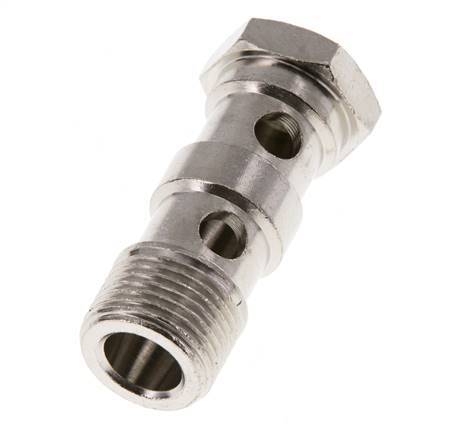 2-way nickel-plated Brass Banjo Bolt with G3/8'' Male Threads L42mm [2 Pieces]