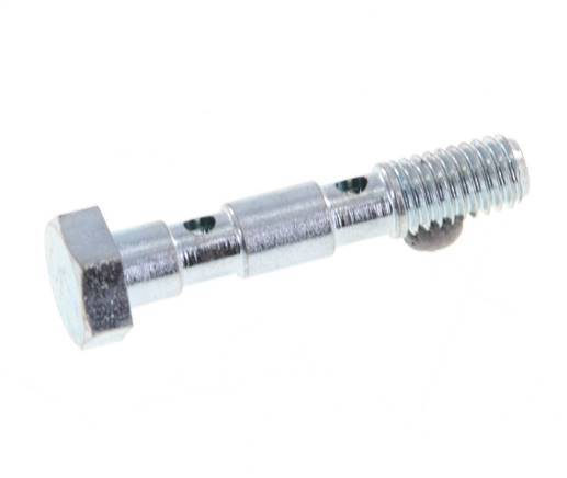 2-way zinc plated Steel Banjo Bolt with M5 Male Threads L27mm [2 Pieces]