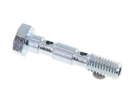 2-way zinc plated Steel Banjo Bolt with M5 Male Threads L27mm [2 Pieces]
