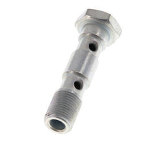 2-way zinc plated Steel Banjo Bolt with G1/8'' Male Threads L40mm [2 Pieces]