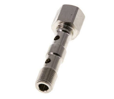 2-way nickel-plated Brass Banjo Bolt with G1/8'' Male and Female Threads L40.5mm [2 Pieces]