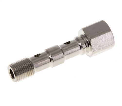 2-way nickel-plated Brass Banjo Bolt with G1/8'' Male and Female Threads L40.5mm [2 Pieces]